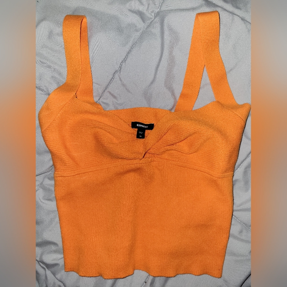 Express Orange Crop Tank Top XS